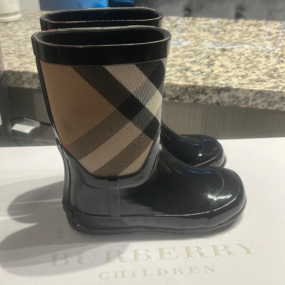 Burberry Kids Rain Boots.